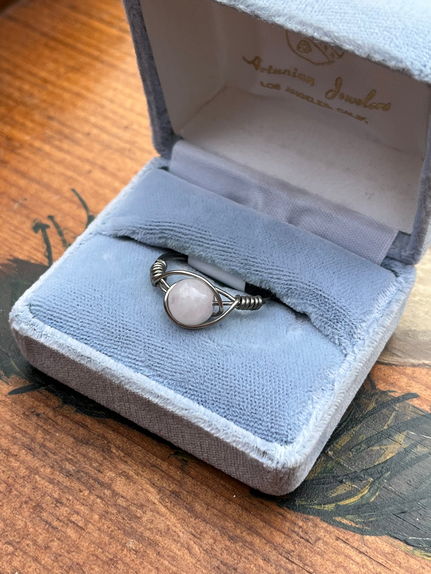 Rose Quartz Crystal Ring