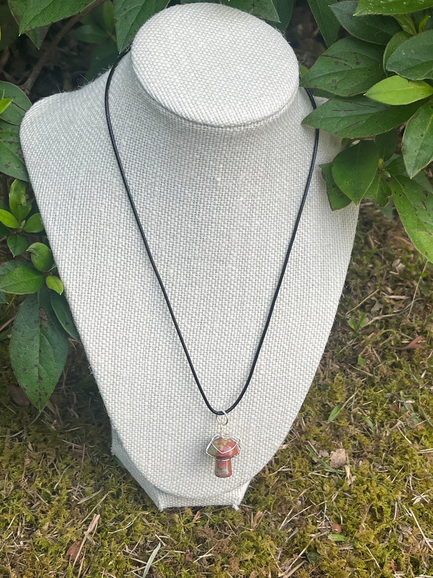 Unakite Mushroom Necklace