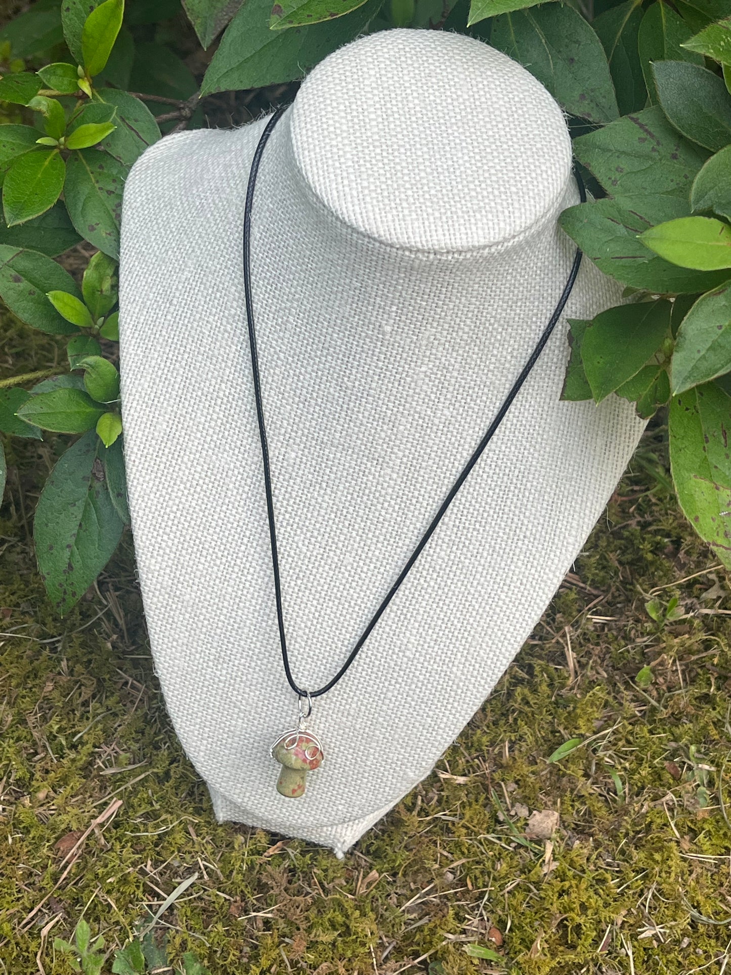 Unakite Mushroom Necklace
