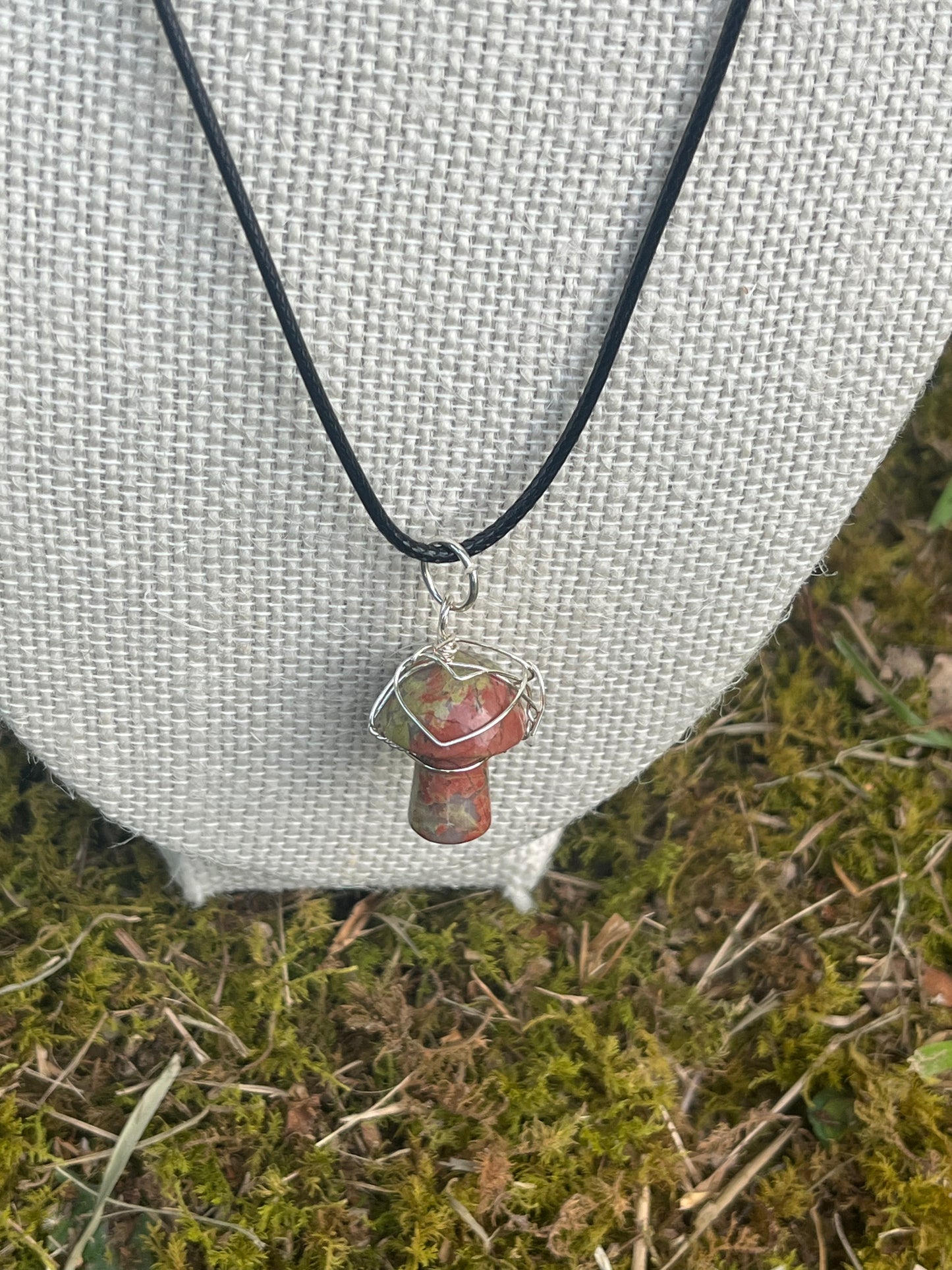 Unakite Mushroom Necklace
