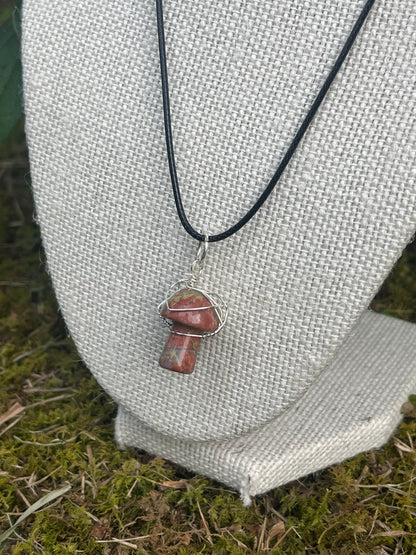 Unakite Mushroom Necklace