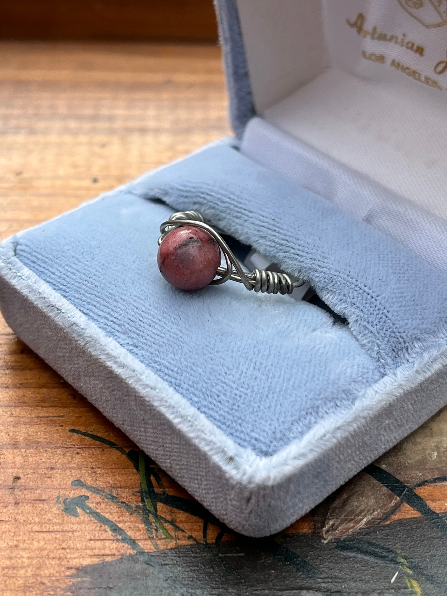 Rhodonite Crystal Ring