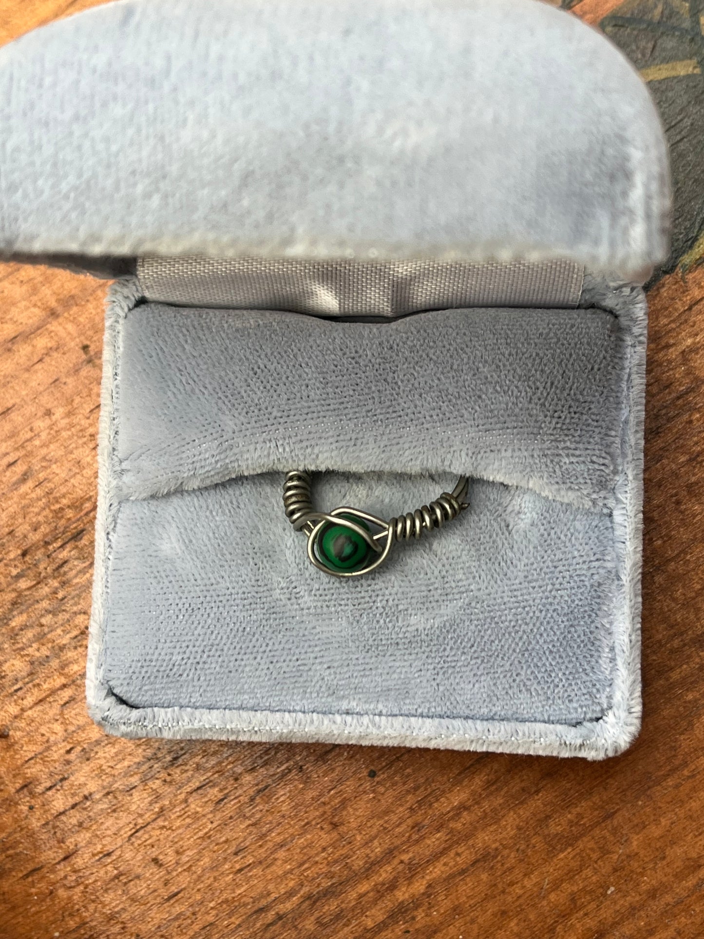 Reconstituted Malachite Crystal Ring