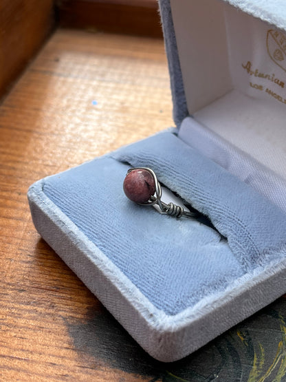 Rhodonite Crystal Ring