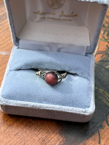 Rhodonite Crystal Ring