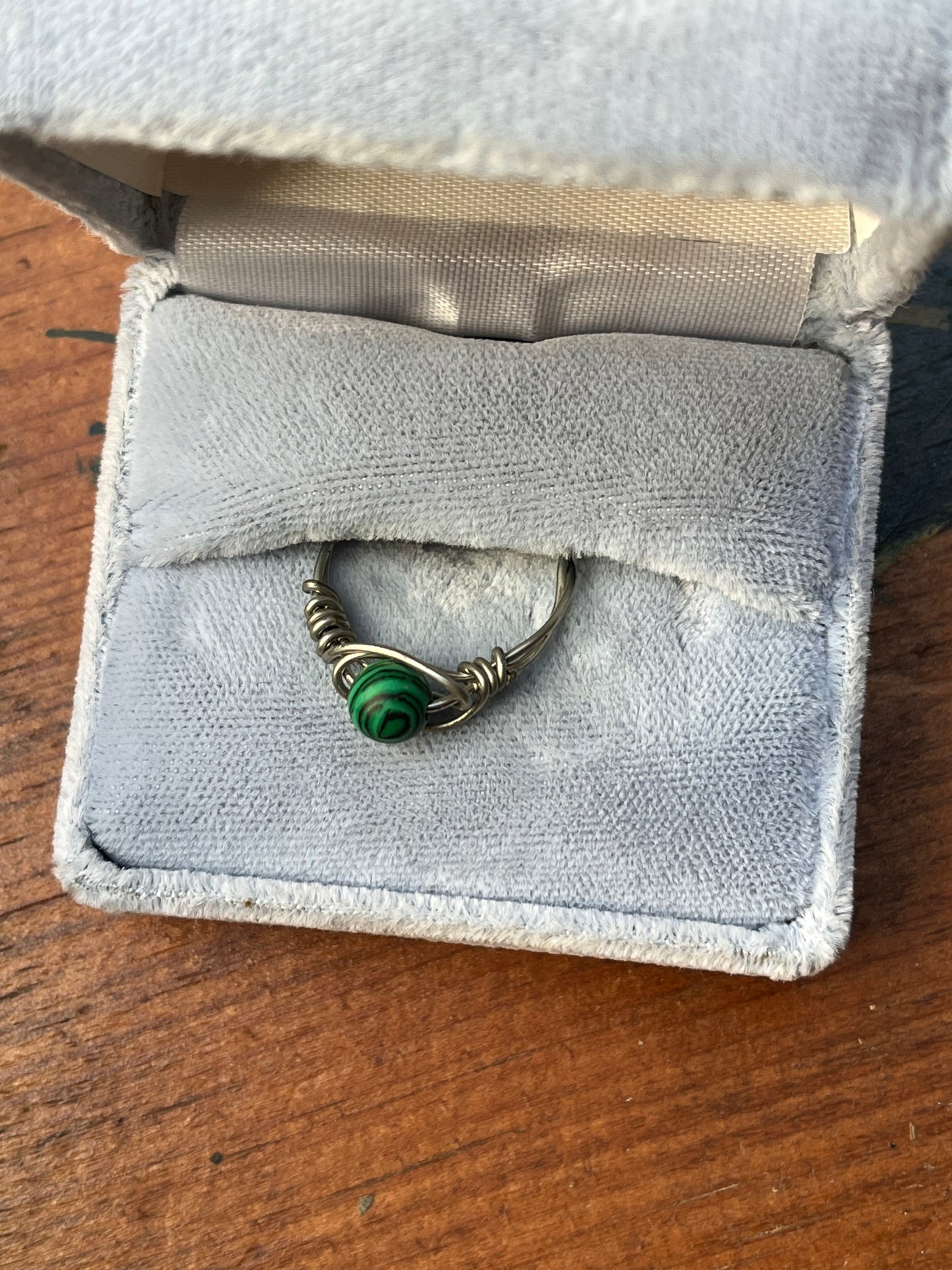 Reconstituted Malachite Crystal Ring