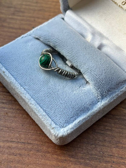 Reconstituted Malachite Crystal Ring