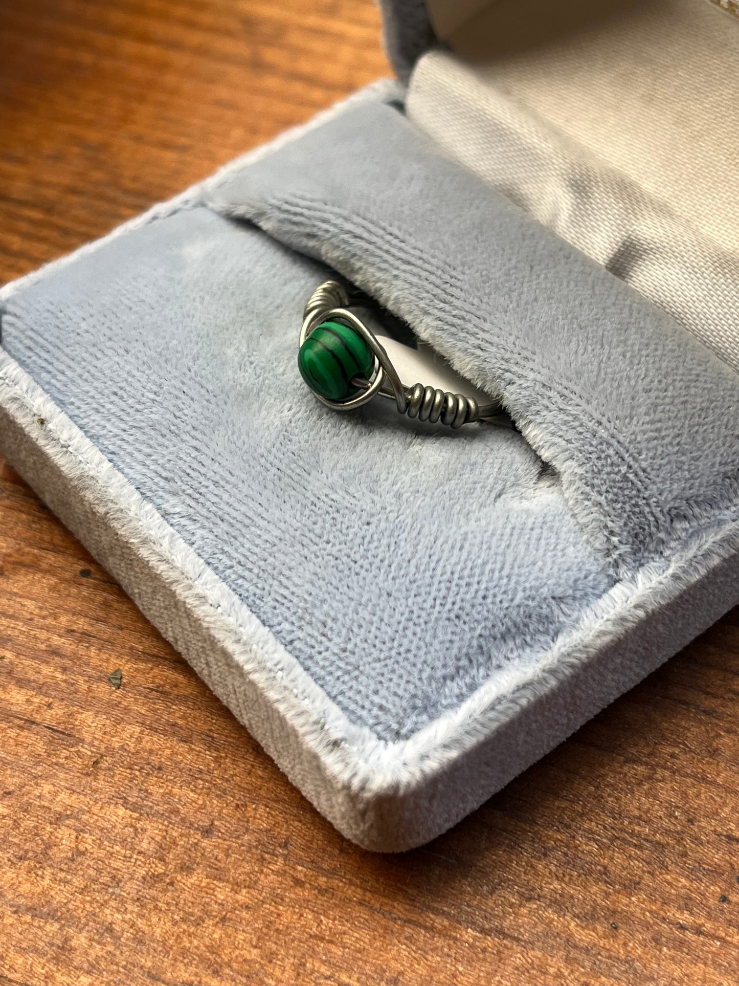 Reconstituted Malachite Crystal Ring