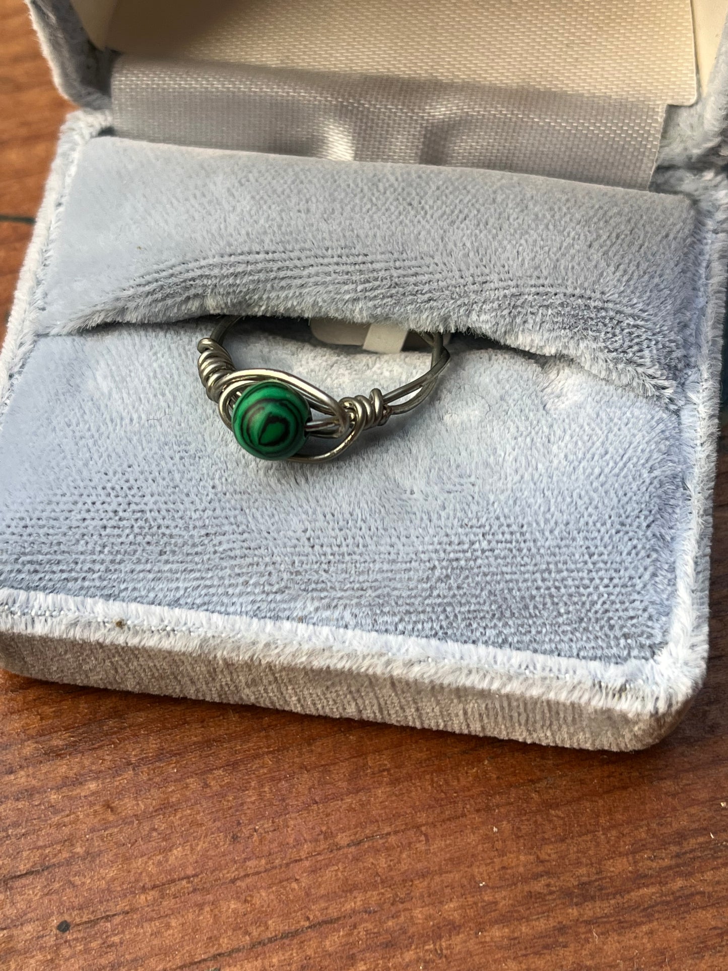 Reconstituted Malachite Crystal Ring