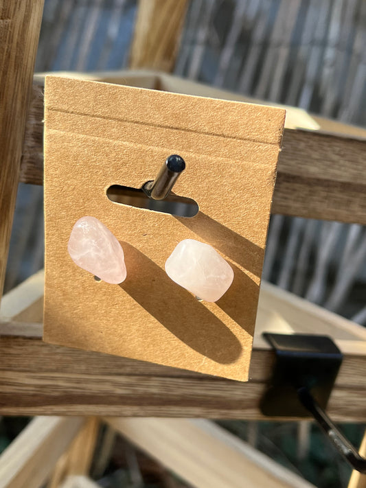 Rose Quartz Post Earrings