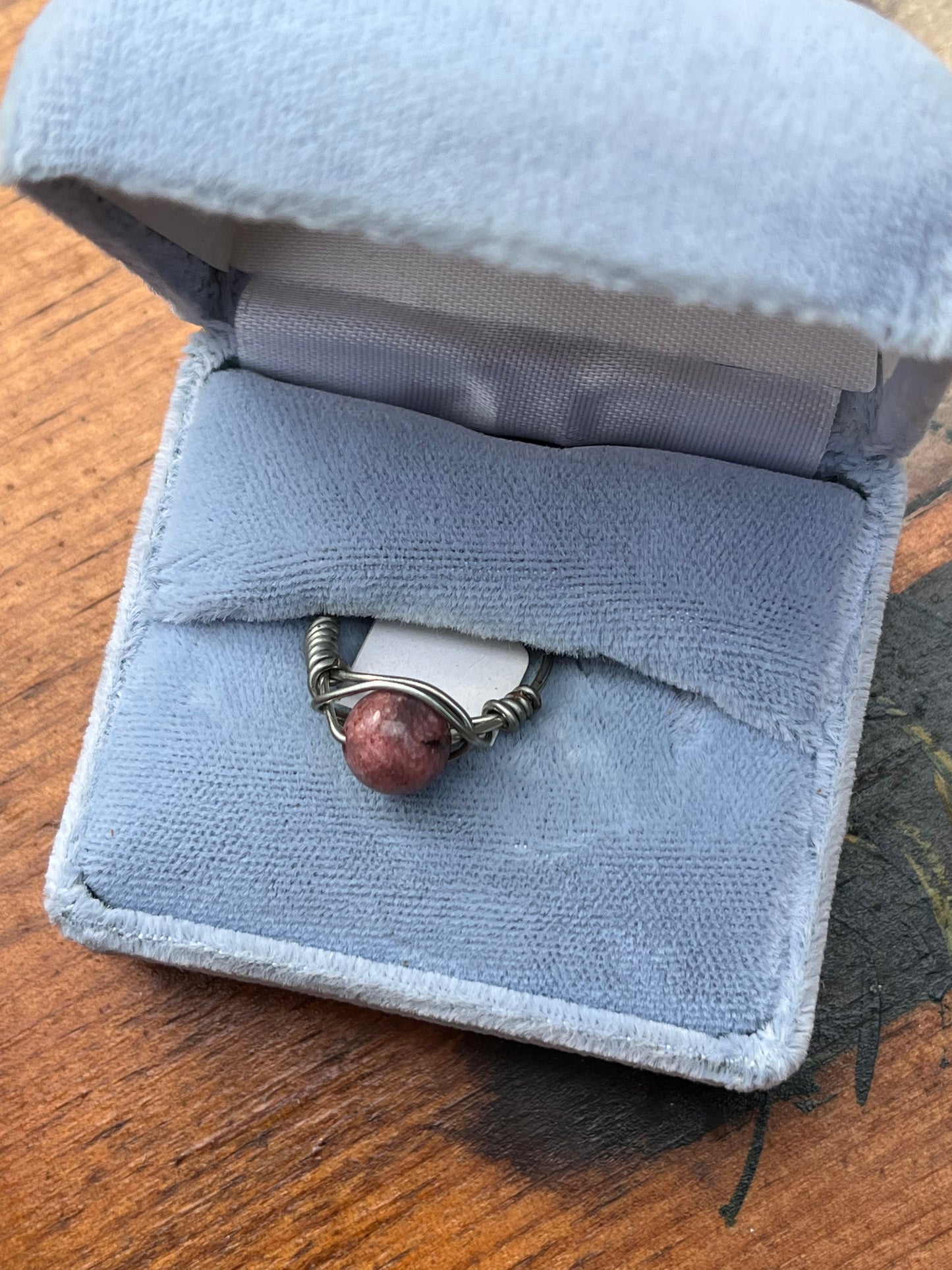 Rhodonite Crystal Ring