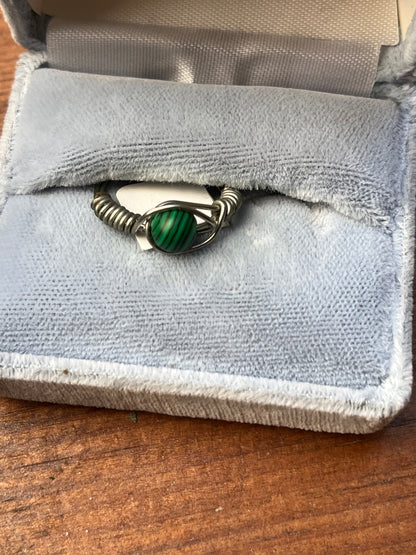 Reconstituted Malachite Crystal Ring