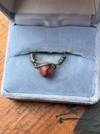 Rhodonite Crystal Ring