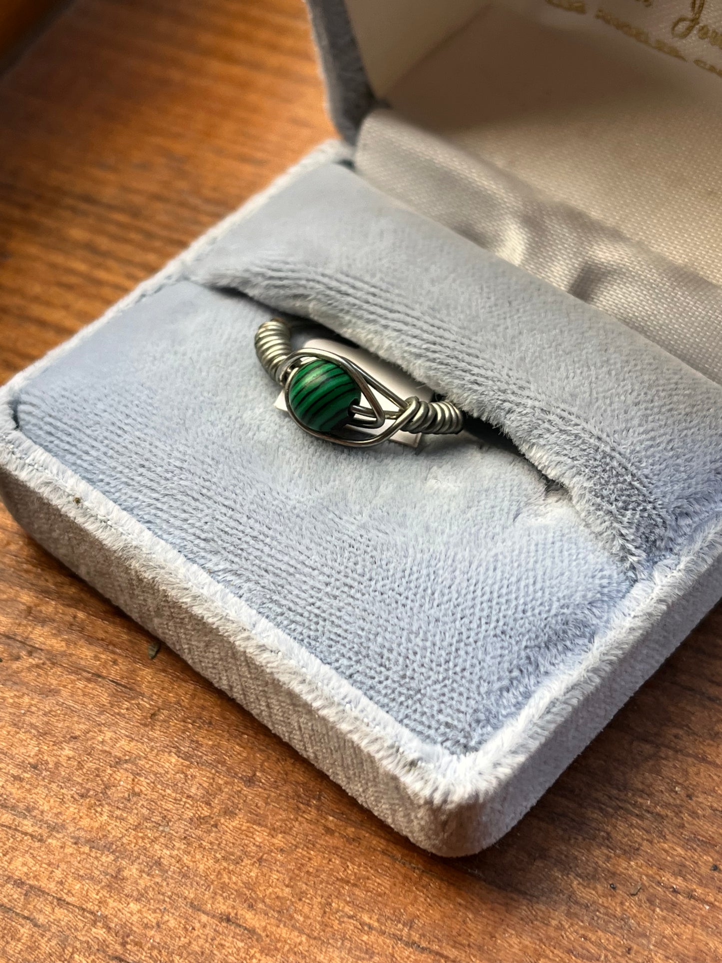 Reconstituted Malachite Crystal Ring