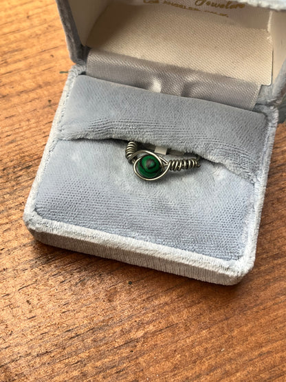 Reconstituted Malachite Crystal Ring