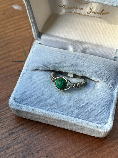 Reconstituted Malachite Crystal Ring