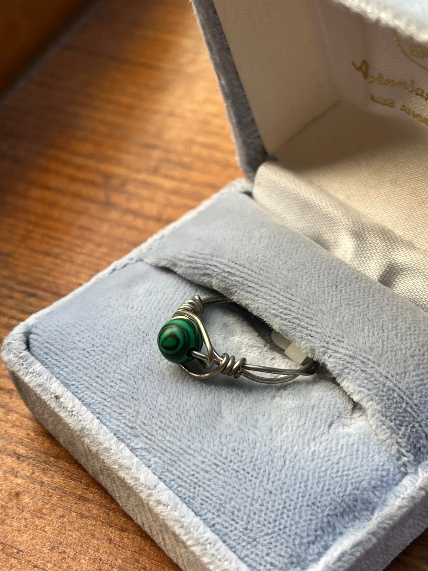 Reconstituted Malachite Crystal Ring