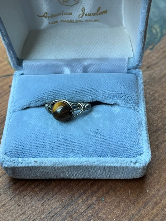 Tiger's Eye Crystal Ring