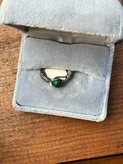 Reconstituted Malachite Crystal Ring