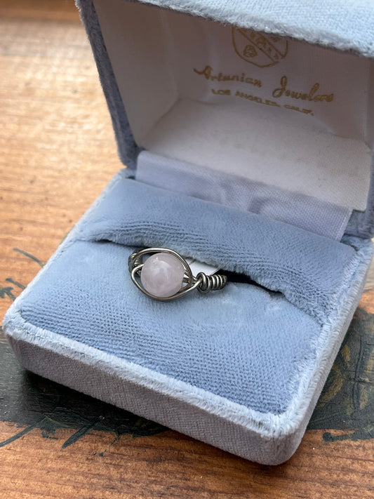 Rose Quartz Crystal Ring