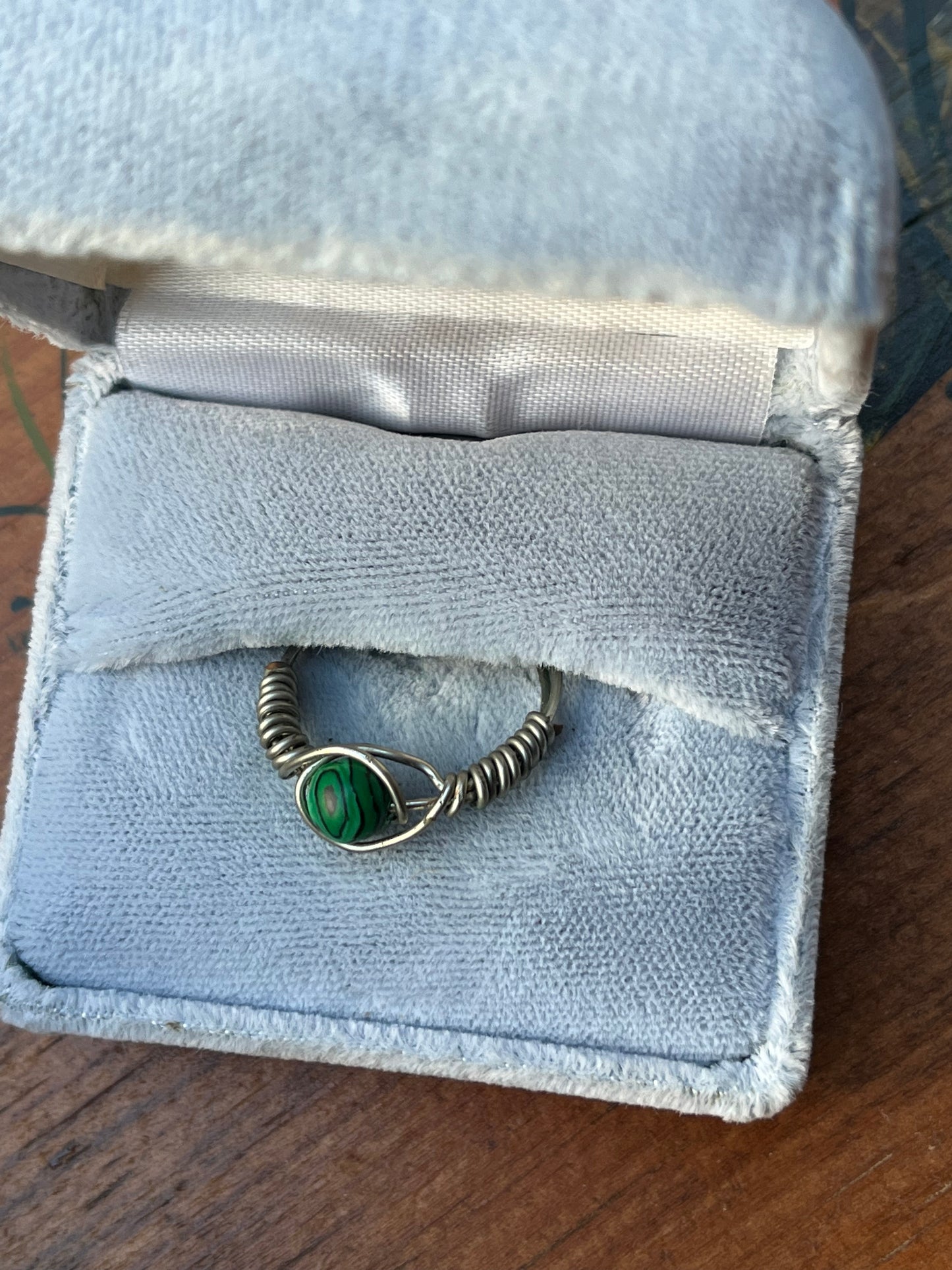 Reconstituted Malachite Crystal Ring