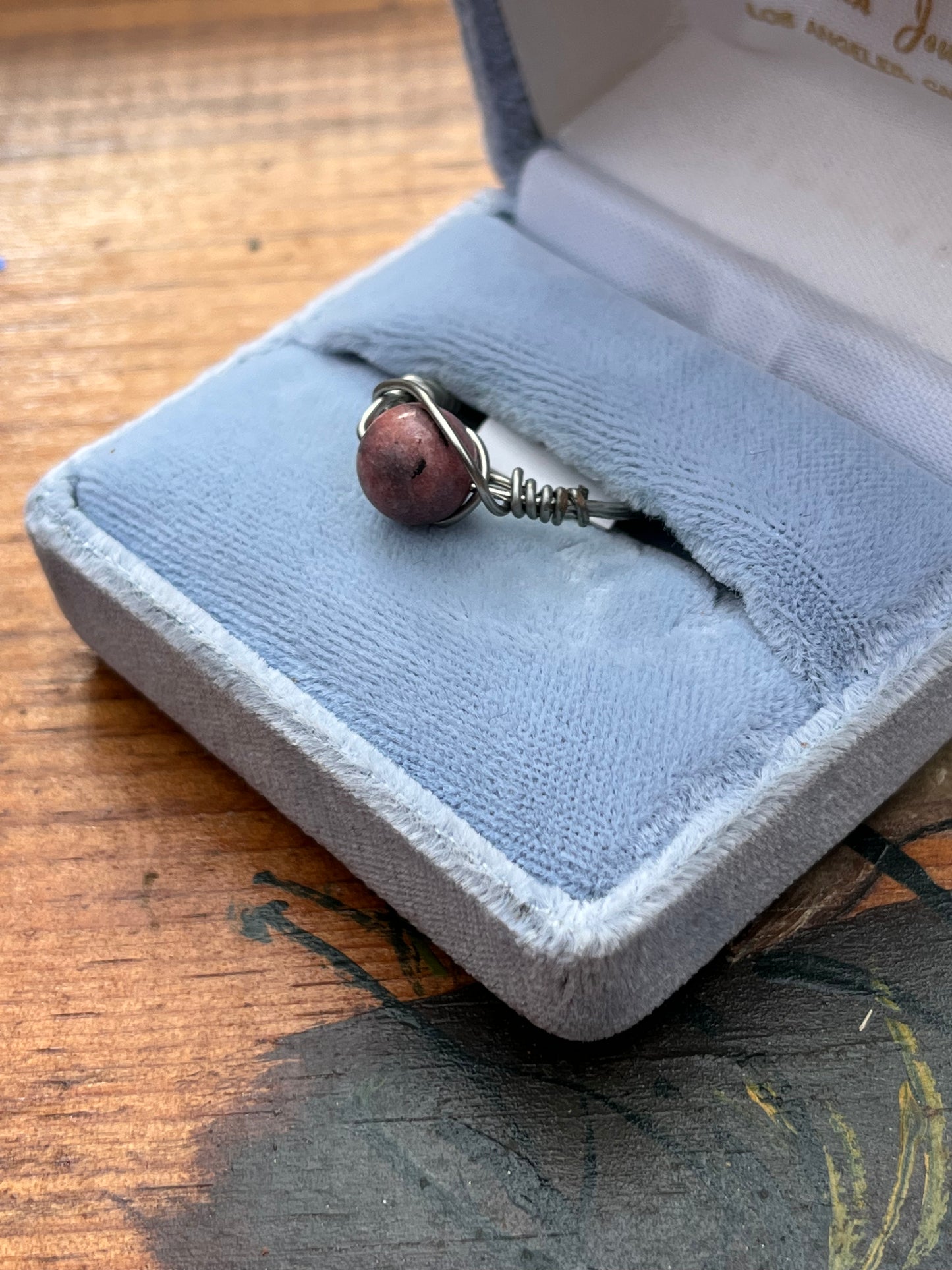 Rhodonite Crystal Ring