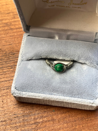 Reconstituted Malachite Crystal Ring