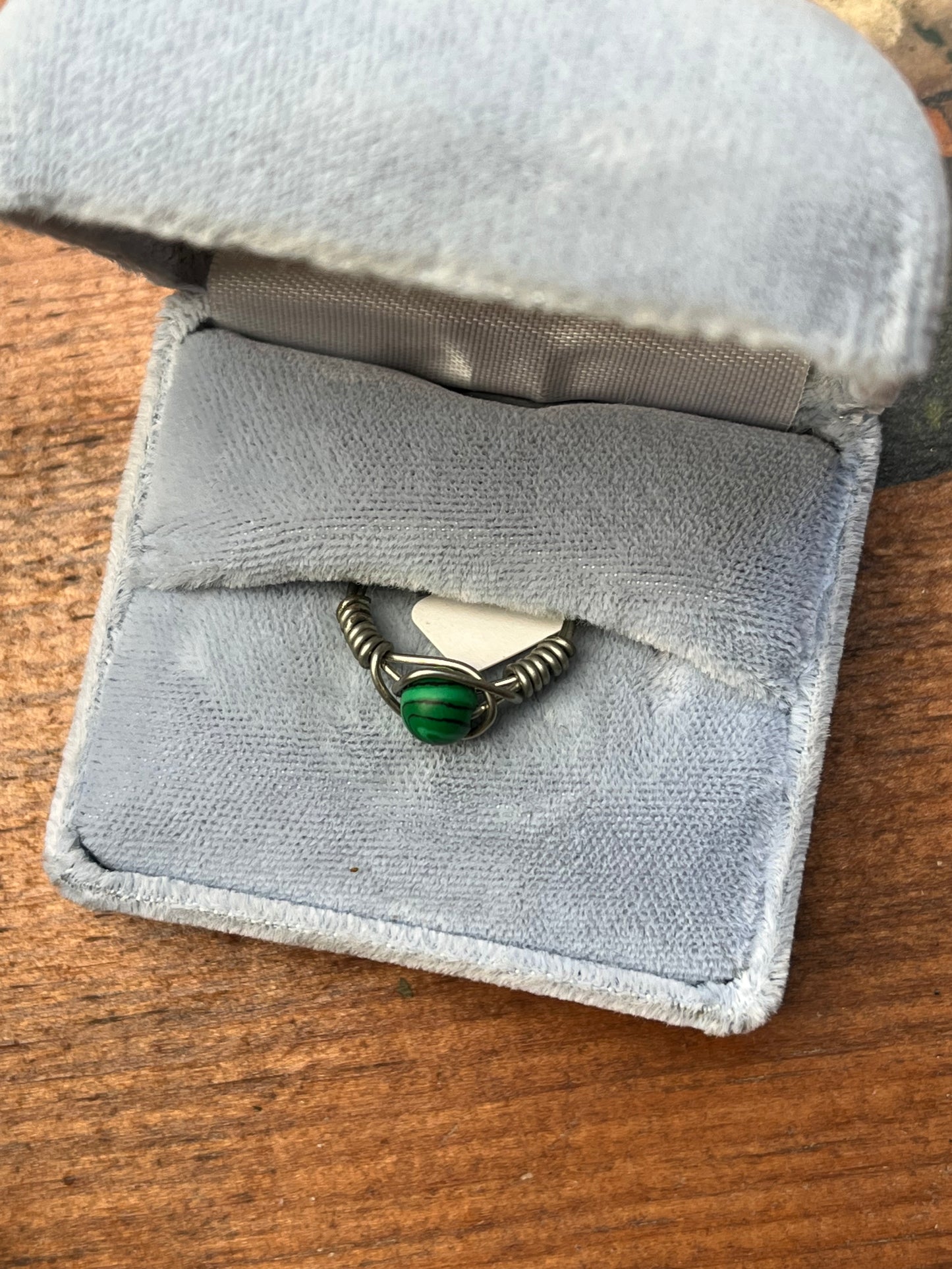 Reconstituted Malachite Crystal Ring